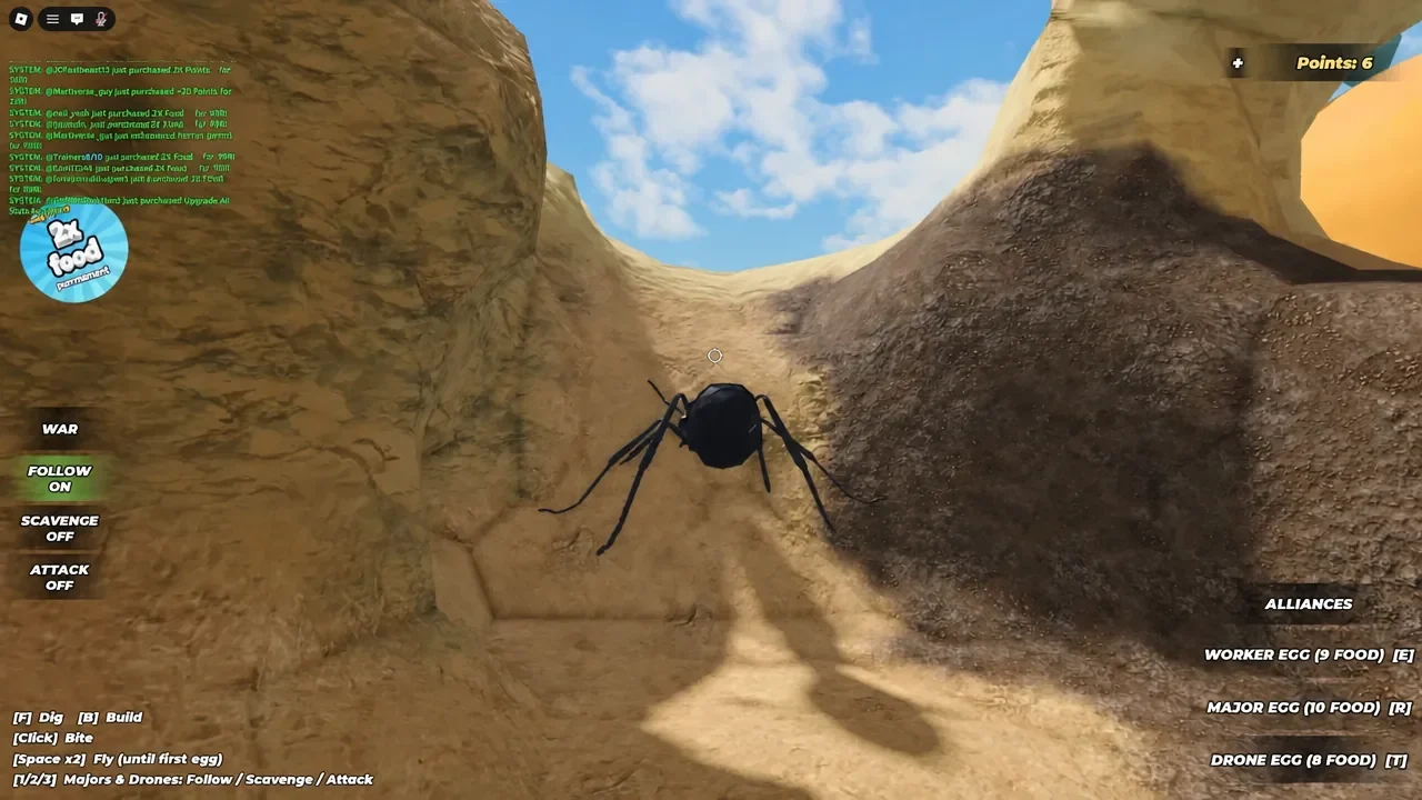 A Drone crosses a canyon while the Food counter sits at 8, enough to hatch one. Image credit: sebcaddy1 / via @ItsChalls