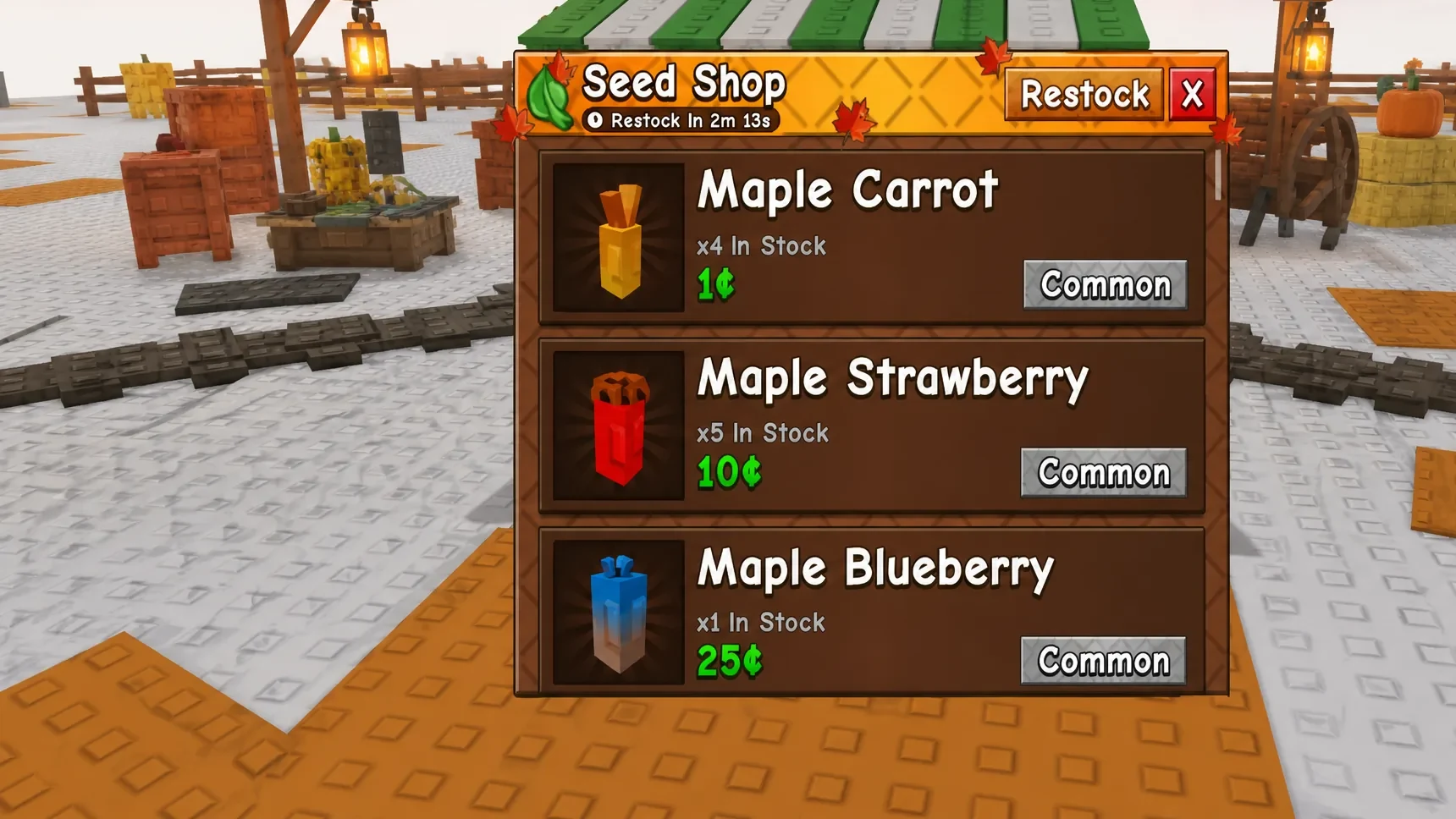 grow a garden 2 fall harvest world seed shop
