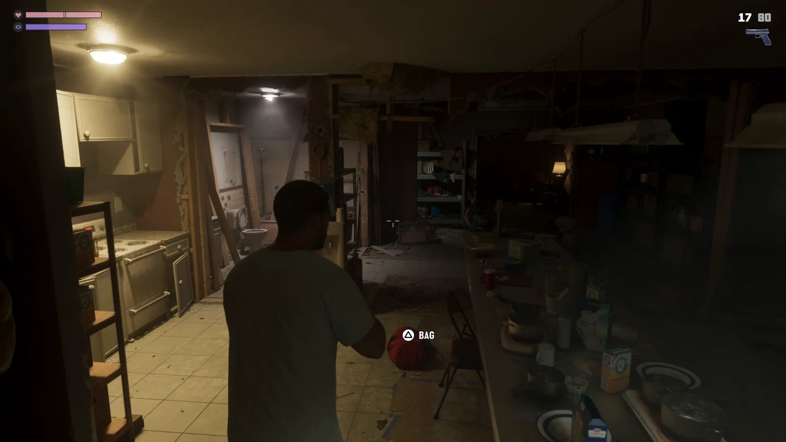 GTA 6 HUD showing health and armor bars top-left with ammo counter top-right