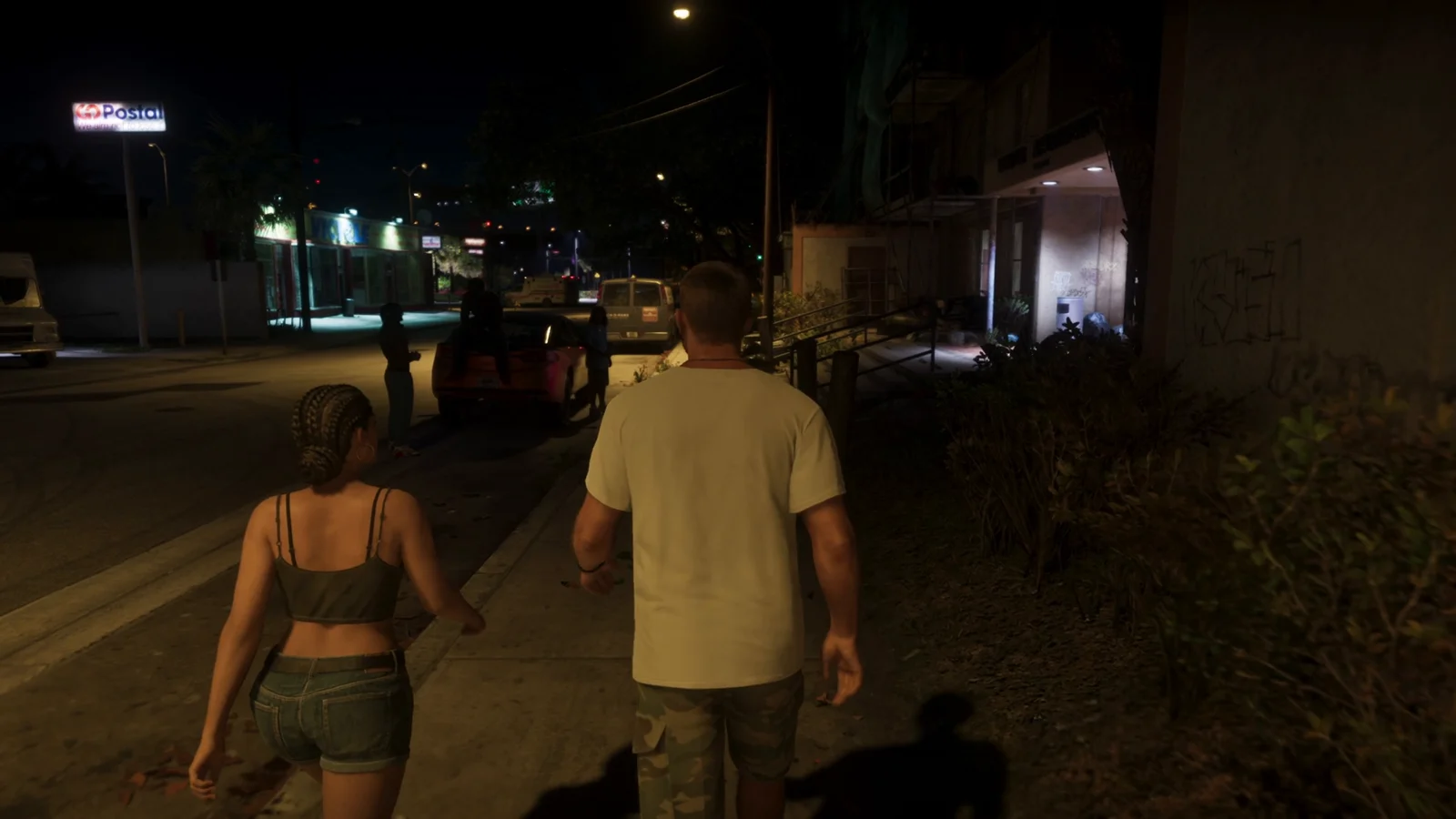 Night street outside the Victory Arms housing project in GTA 6
