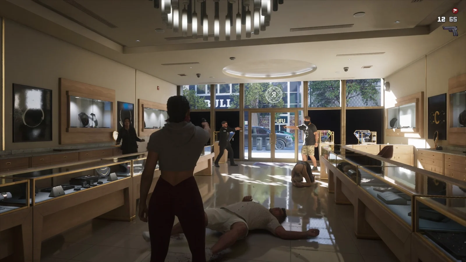 Walking to the pawn shop with a drawn pistol in GTA 6