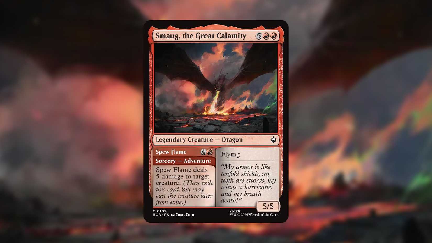 An image of the Smaug, the Impenetrable MTG card from The Hobbit