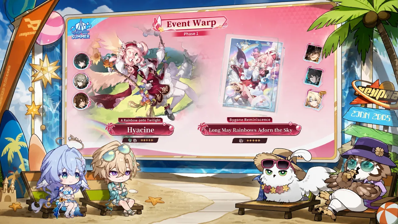 Hyacine and Long May Rainbows Adorn the Sky warp banners
