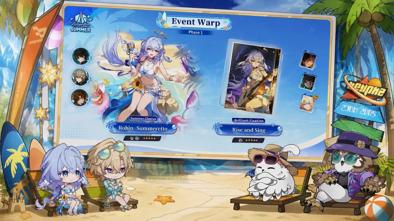 Robin Summeretto and Rise and Sing event warp banners