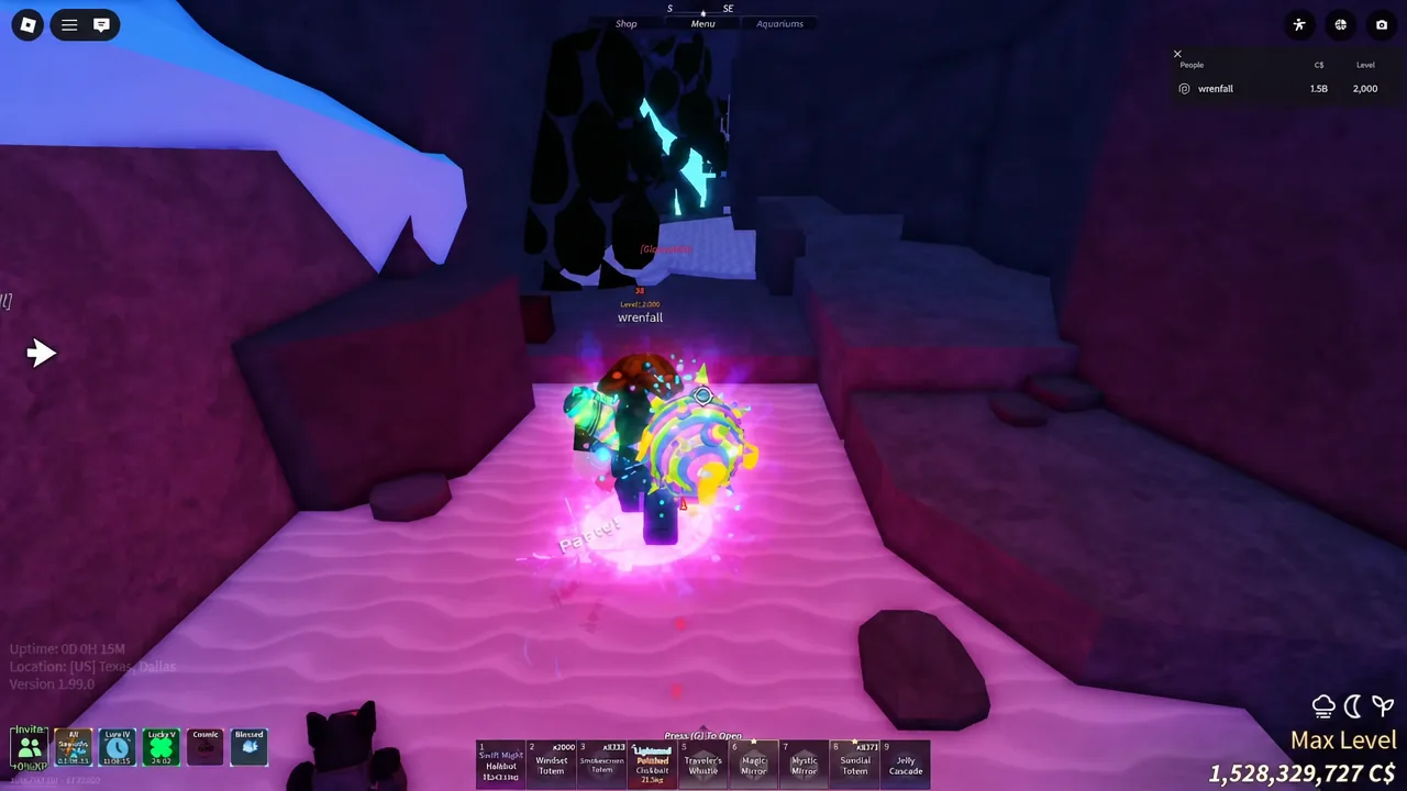 A Wrenfall encounter on the way, with the enemy nameplate and the ability hotbar visible at the bottom of the screen.