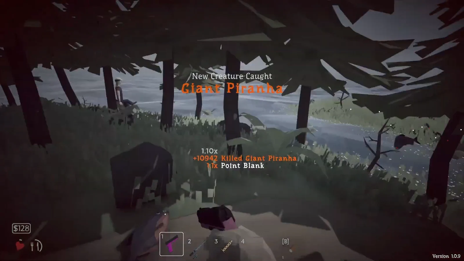 New Creature Caught Giant Piranha notification after defeating the boss