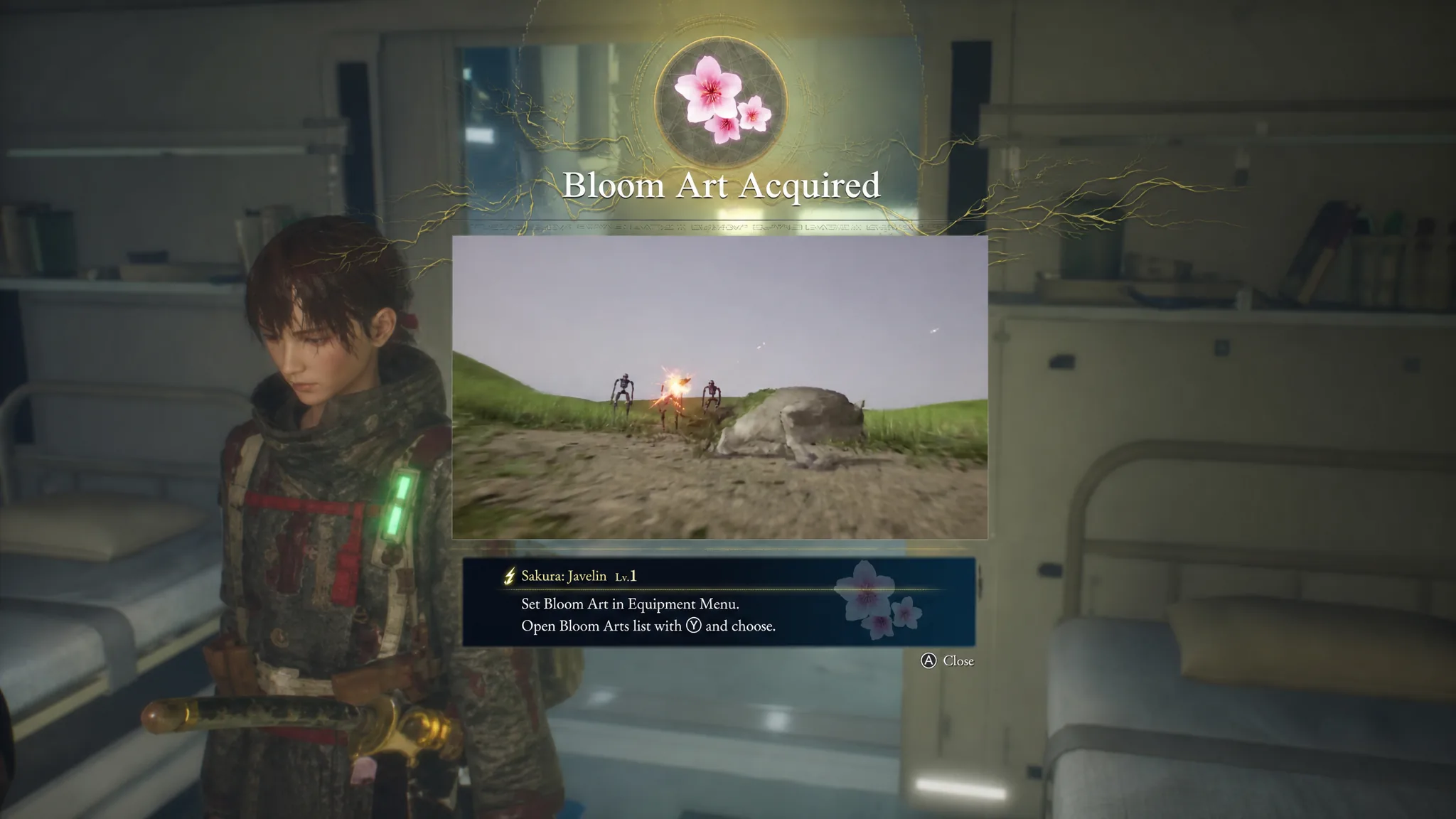The Bloom Art Sakura: Javelin is shown being unlocked in Beast of Reincarnation