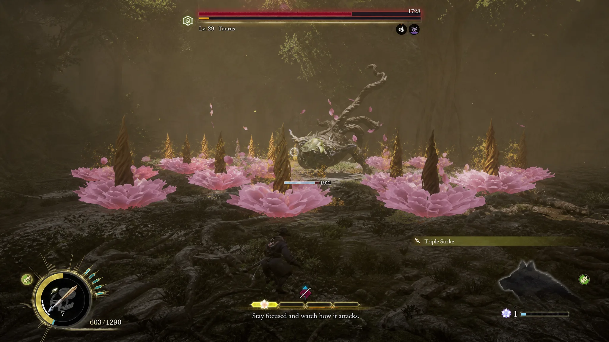 Taurus is shown using a thorny AoE attack in Beast of Reincarnation