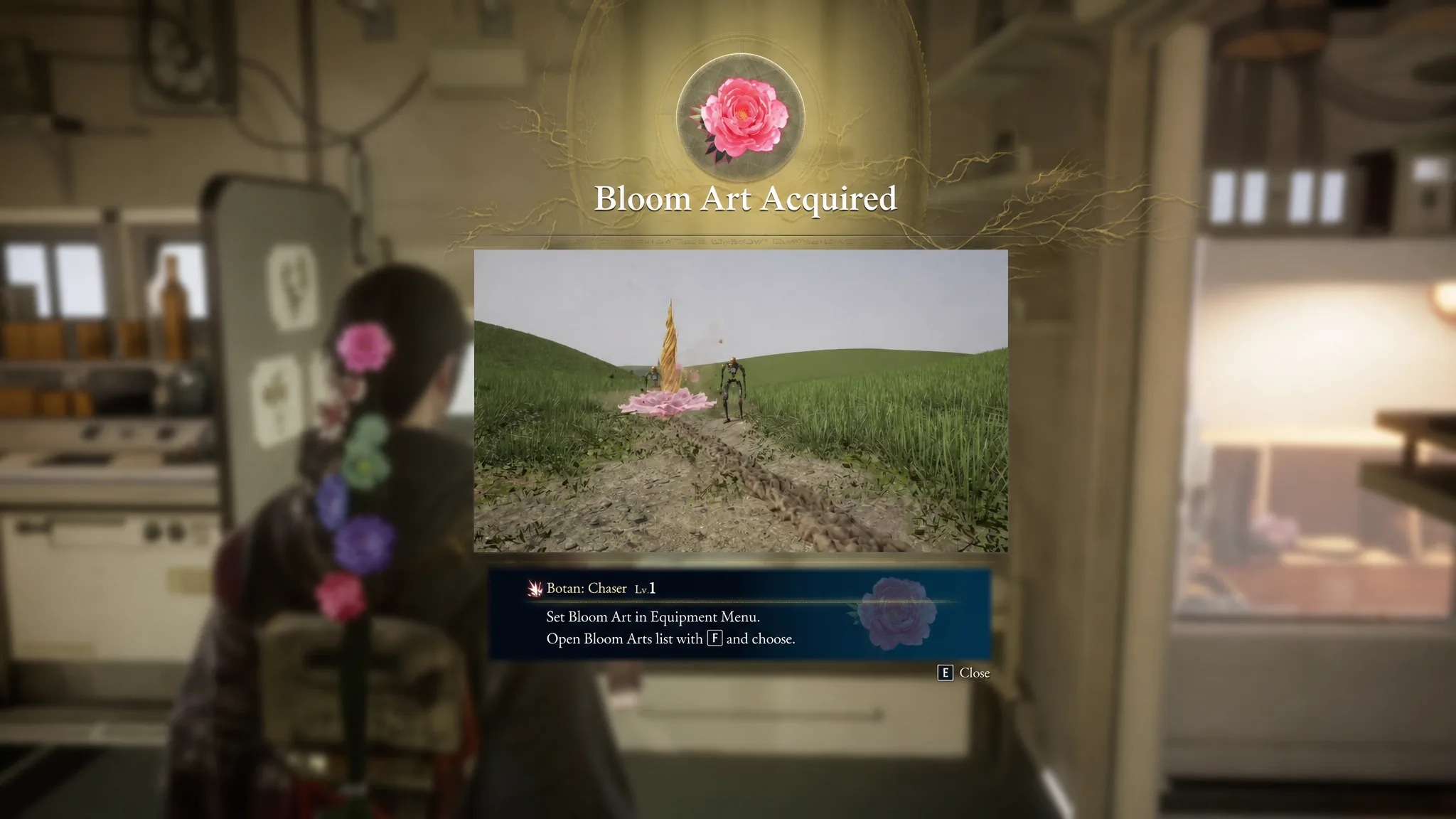 The Botan Chase Bloom Art is shown being unlocked in Beast of Reincarnation