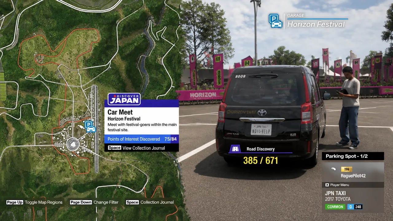 Horizon Festival map highlighting a Car Meet point of interest