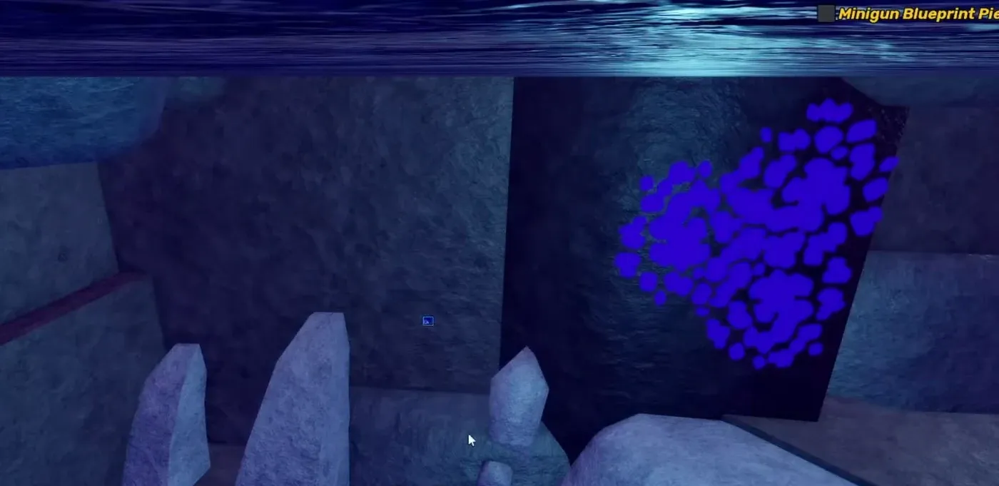 Player moving behind rock formations inside the crystal cavern for the last piece