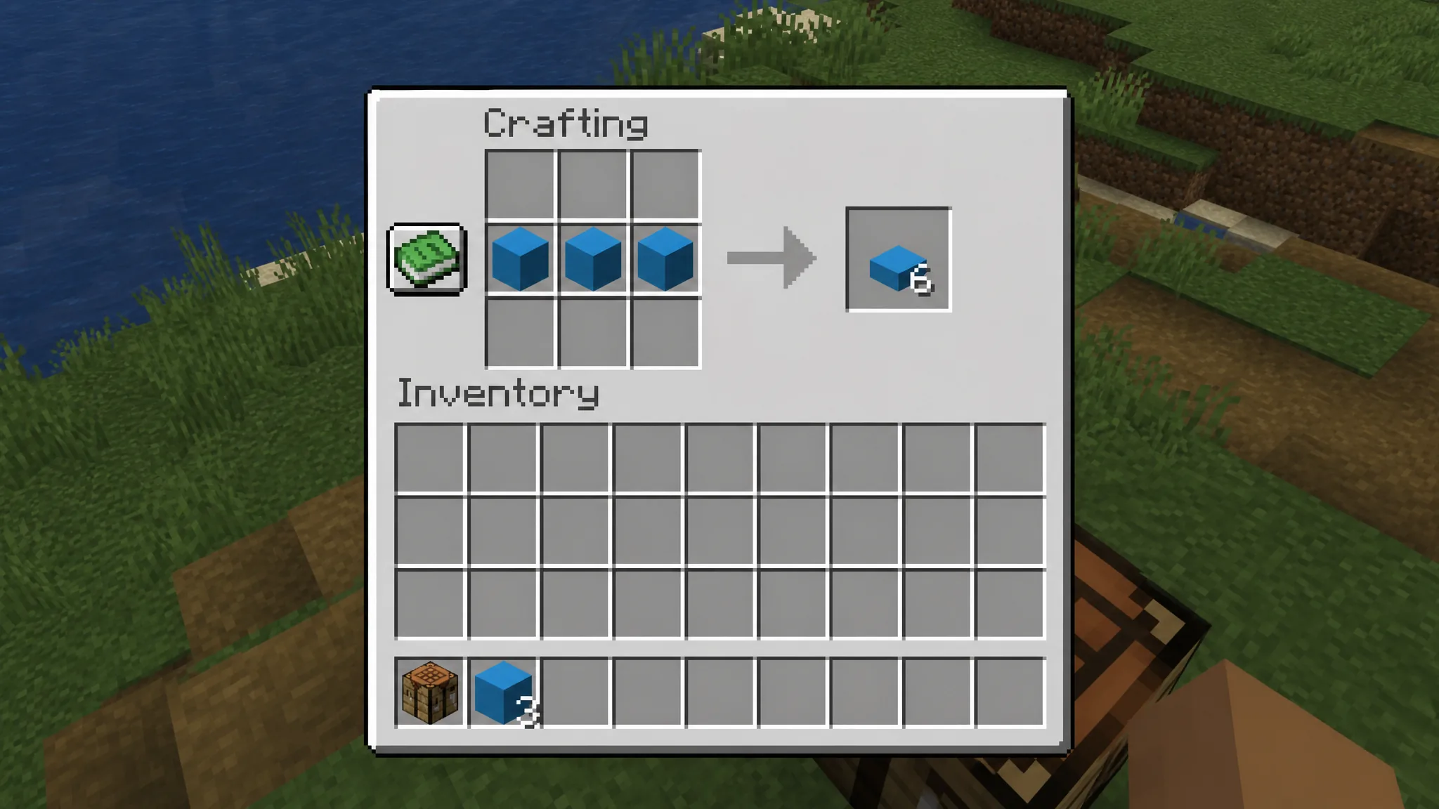 Minecraft Concrete Slab crafting recipe
