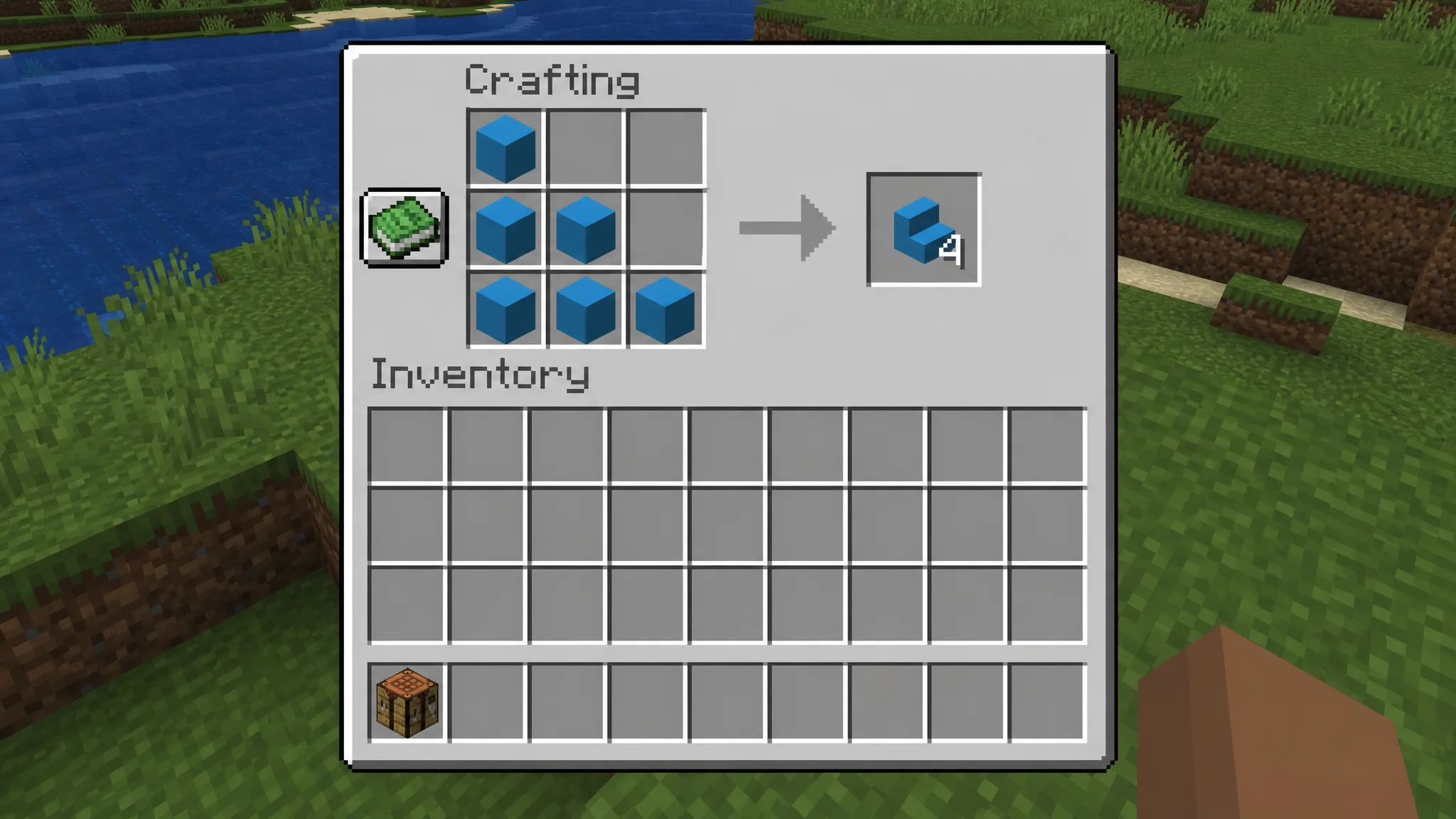 Minecraft Concrete Stair crafting recipe