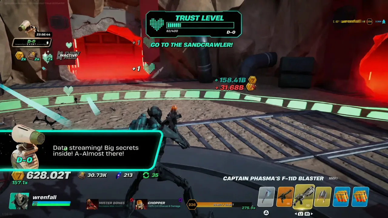 HUD objective reading GO TO THE SANDCRAWLER during the Super Sandcrawler window