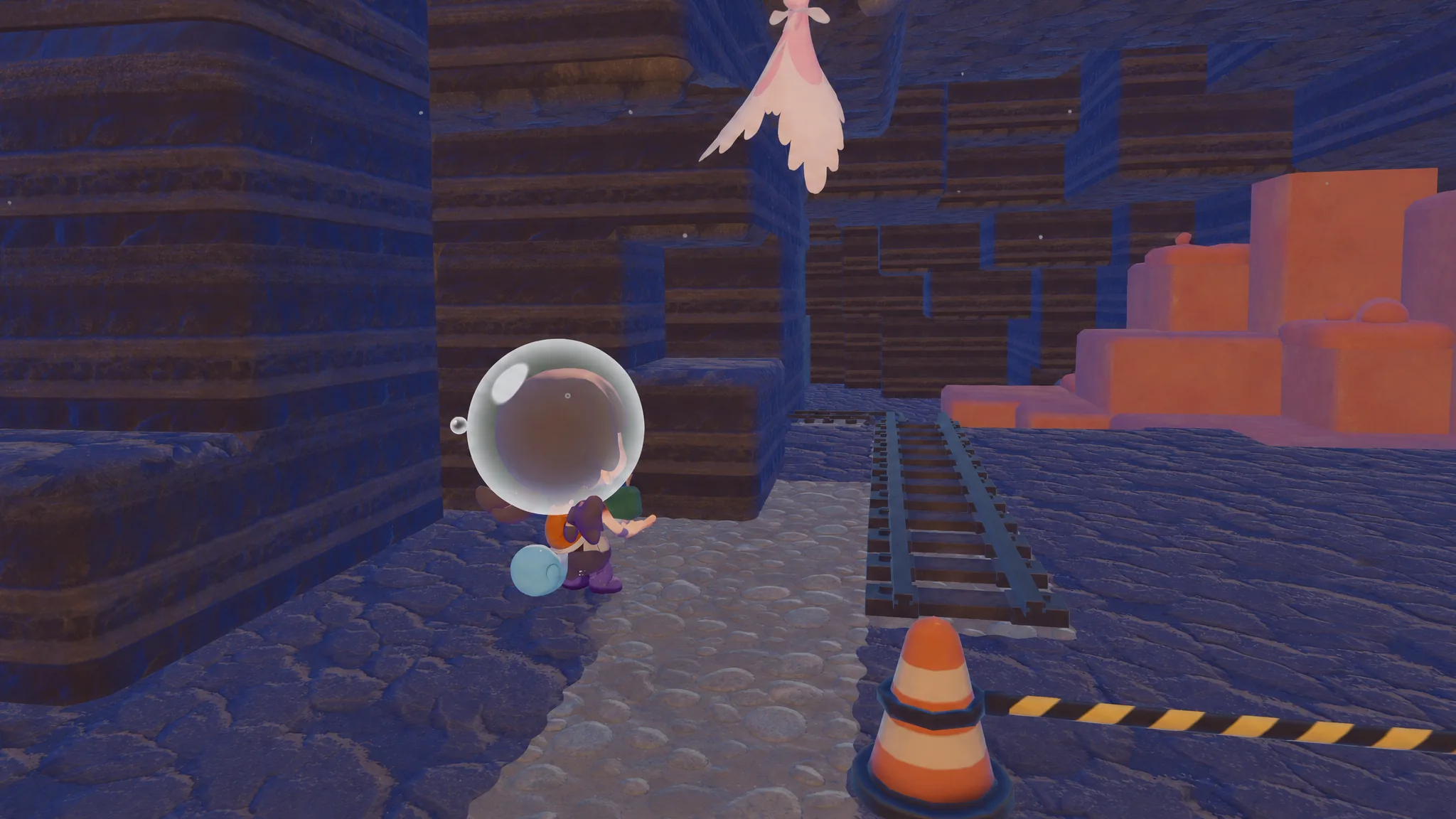 The rail tracks near the Starmie Doll in Pokémon Pokopia