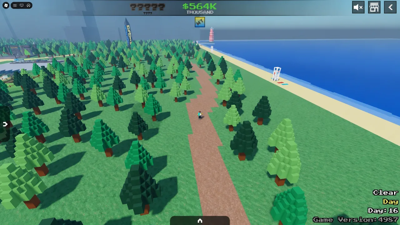 Forest path beside the beach in TBOD 2, part of the Merchant search route