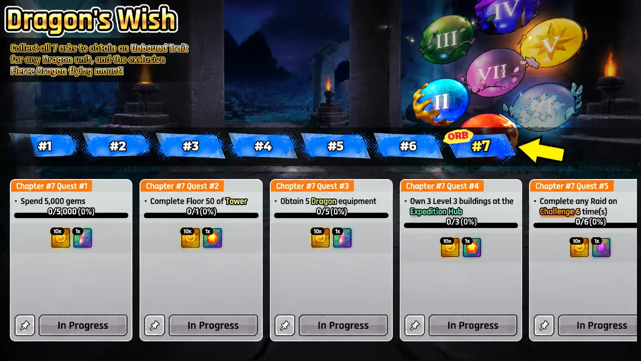 Wish Orb 7 quests in Anime Expeditions