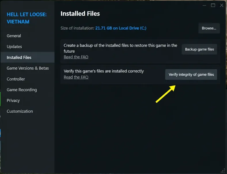 Hell Let Loose Crashing Verify Your Game Files