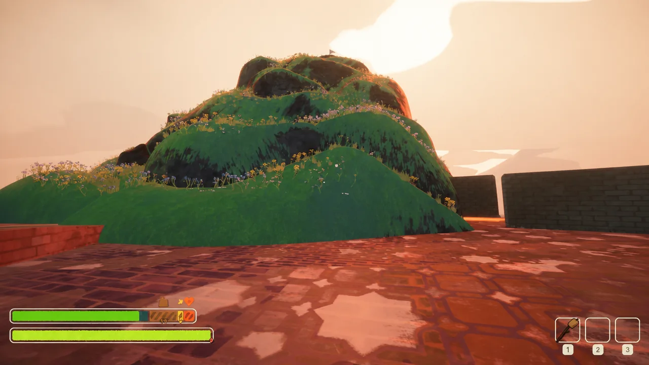 Facing the grassy hill at THE PEAK