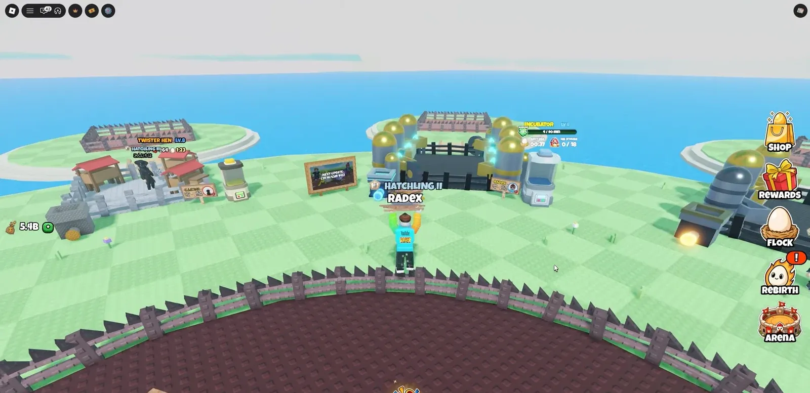Farm screen with Hatchling II Radex between the Twister Hen and Incubator stations