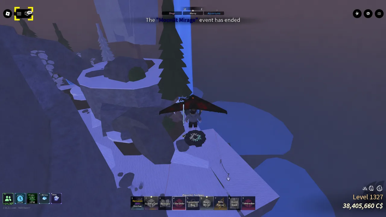 Offering Stardust Candy to the floating Comet companion to tame it