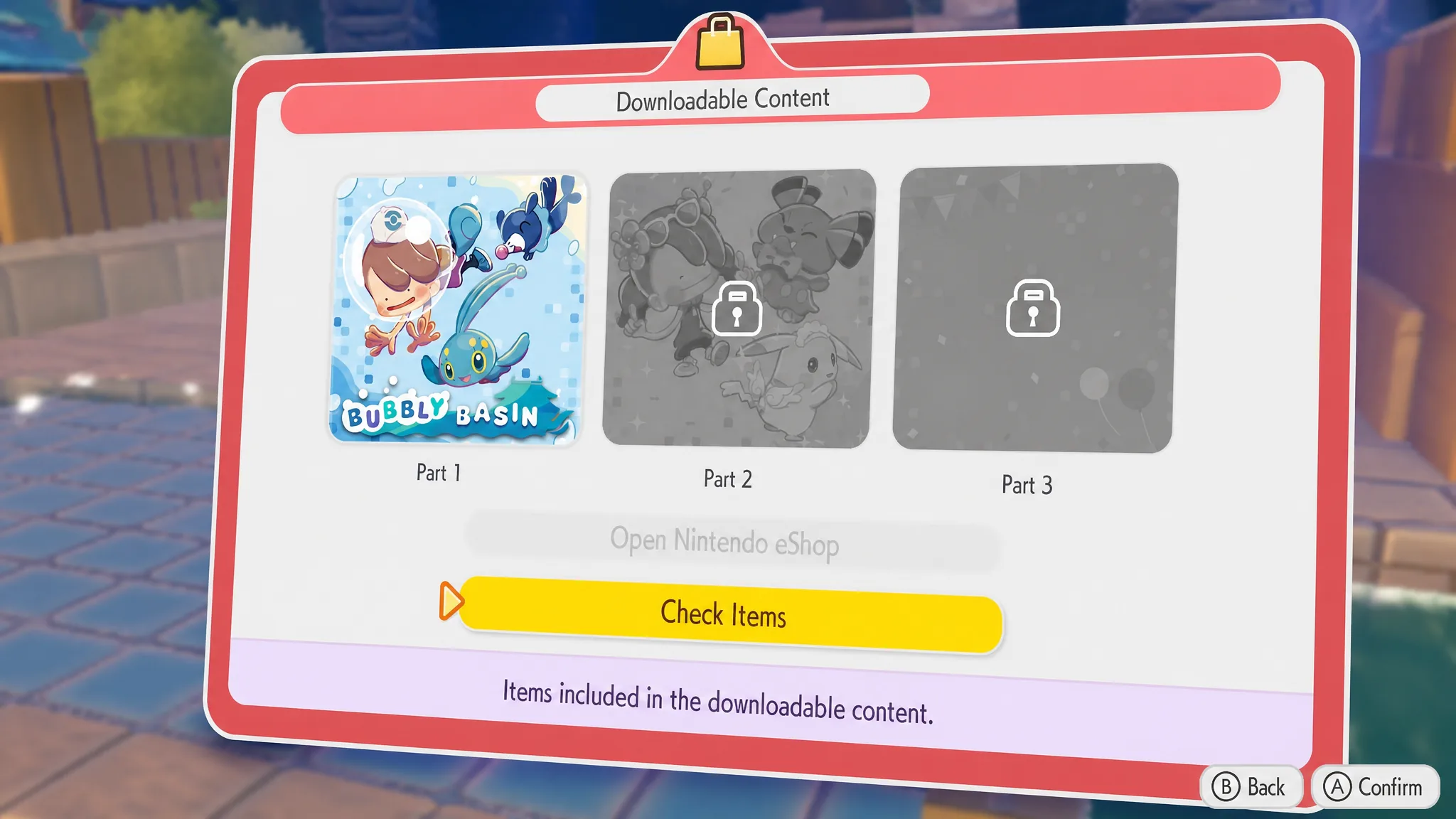 check items downloadable content pokopia