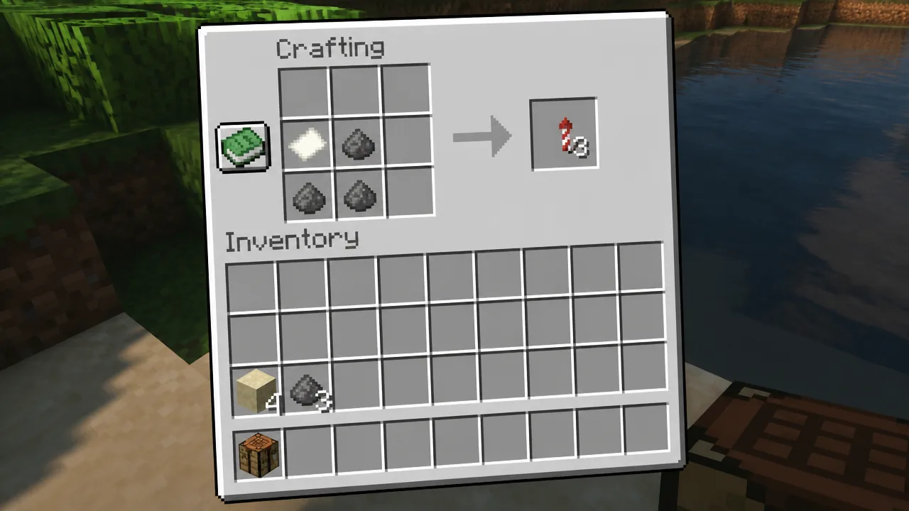 Use Gunpowder to make Firework in Minecraft
