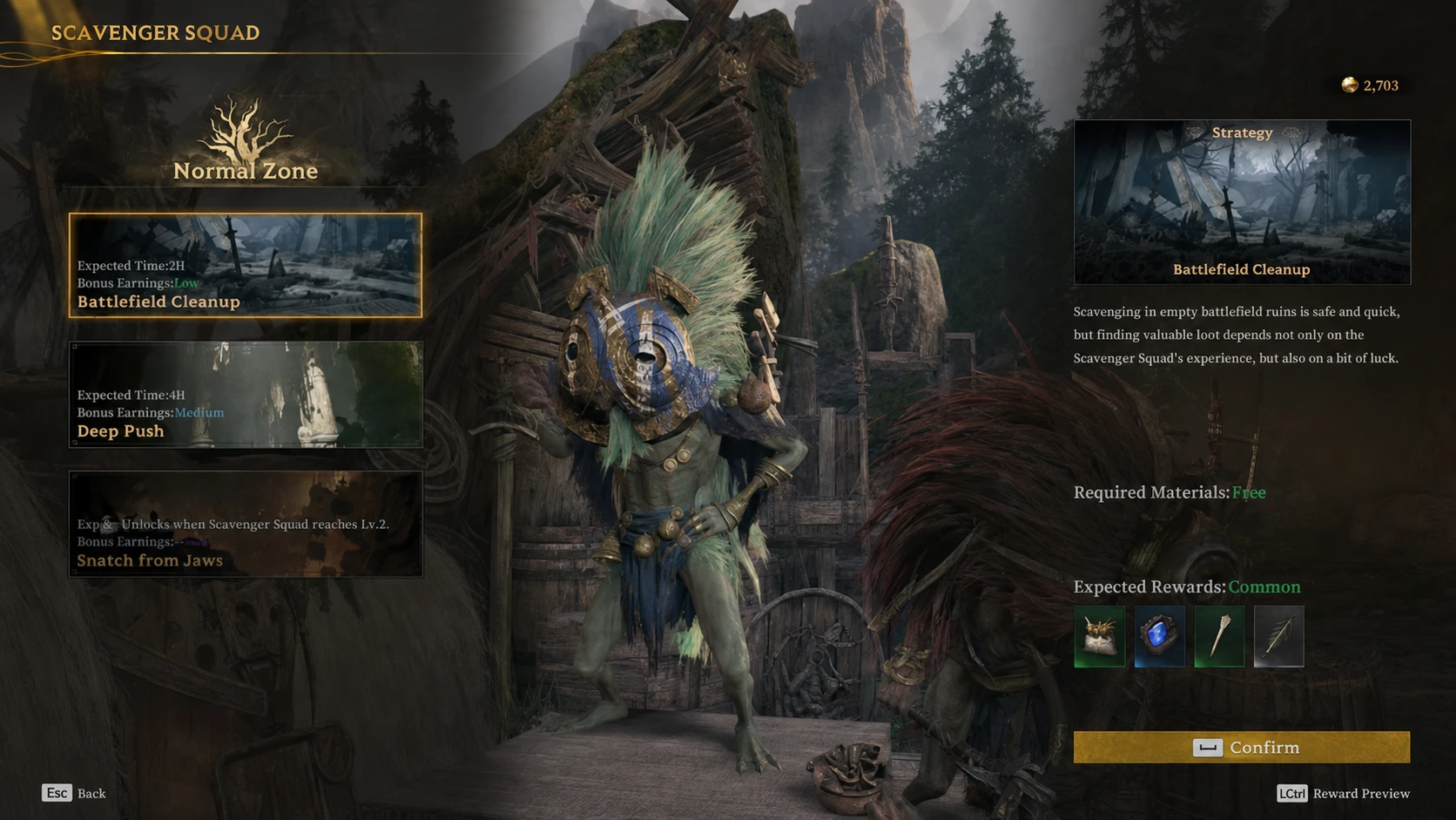 Sending Scavenger Squad on expeditions in Mistfall Hunter