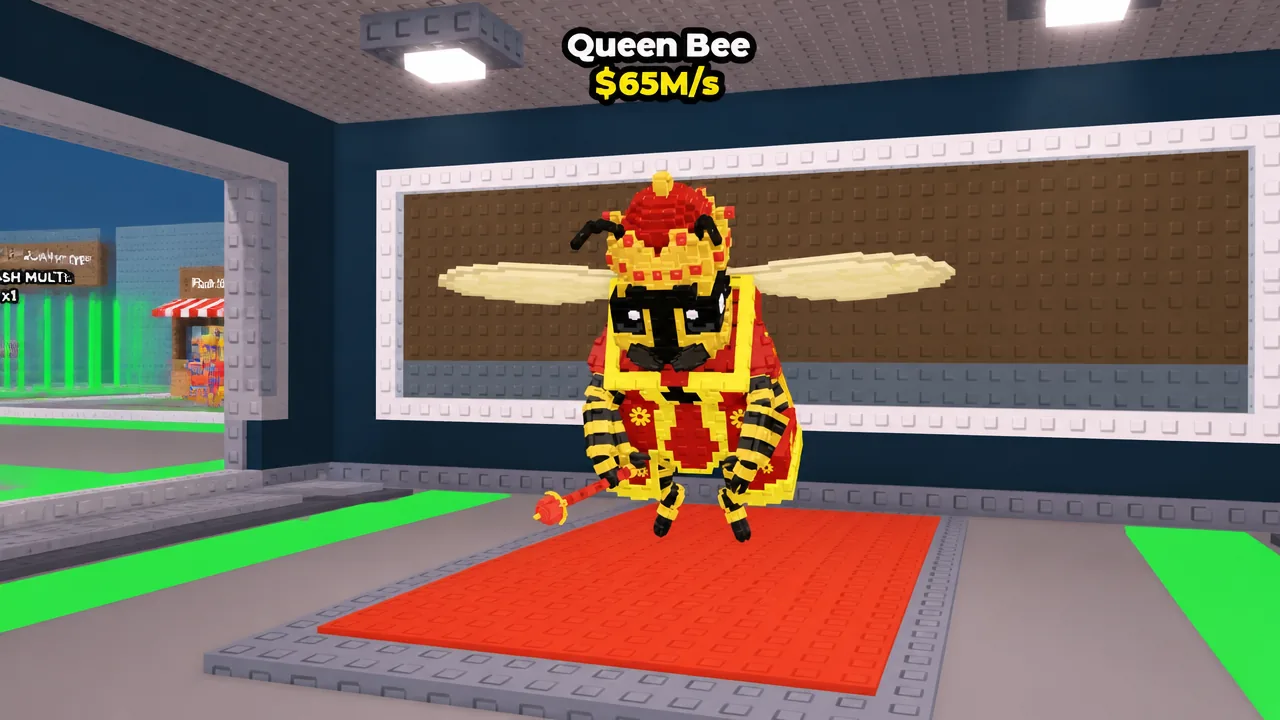 Queen Bee character showing its $65M/s income rate