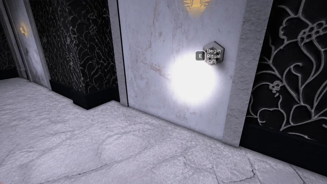 Press E to begin the Ritual at the highlighted interaction point