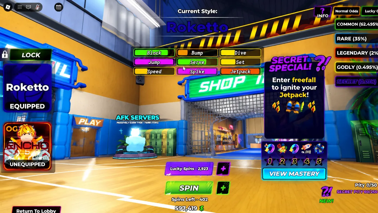 Roketto Style in Volleyball Legends