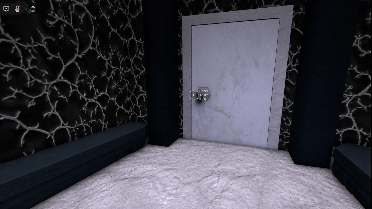 Illustration of the Enter Truth prompt on a hotel door