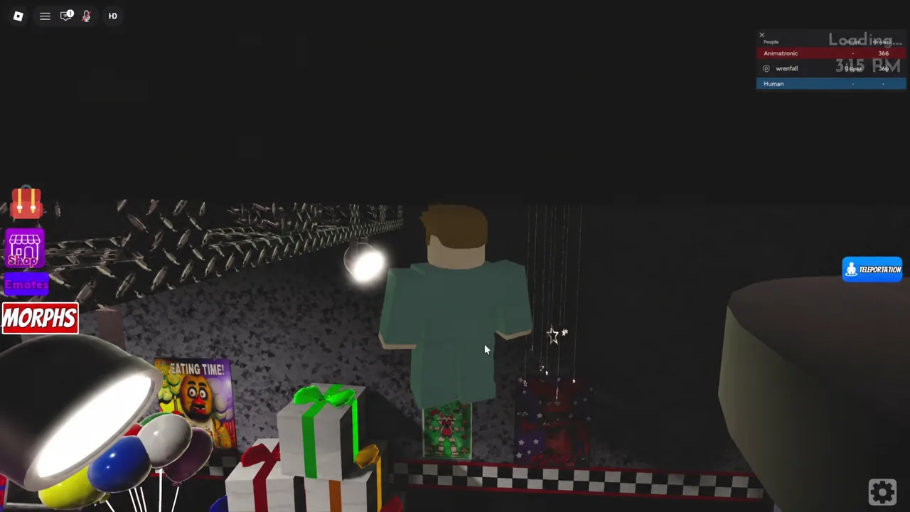 Selecting the Bucket Bob morph in the character menu before entering the hidden room