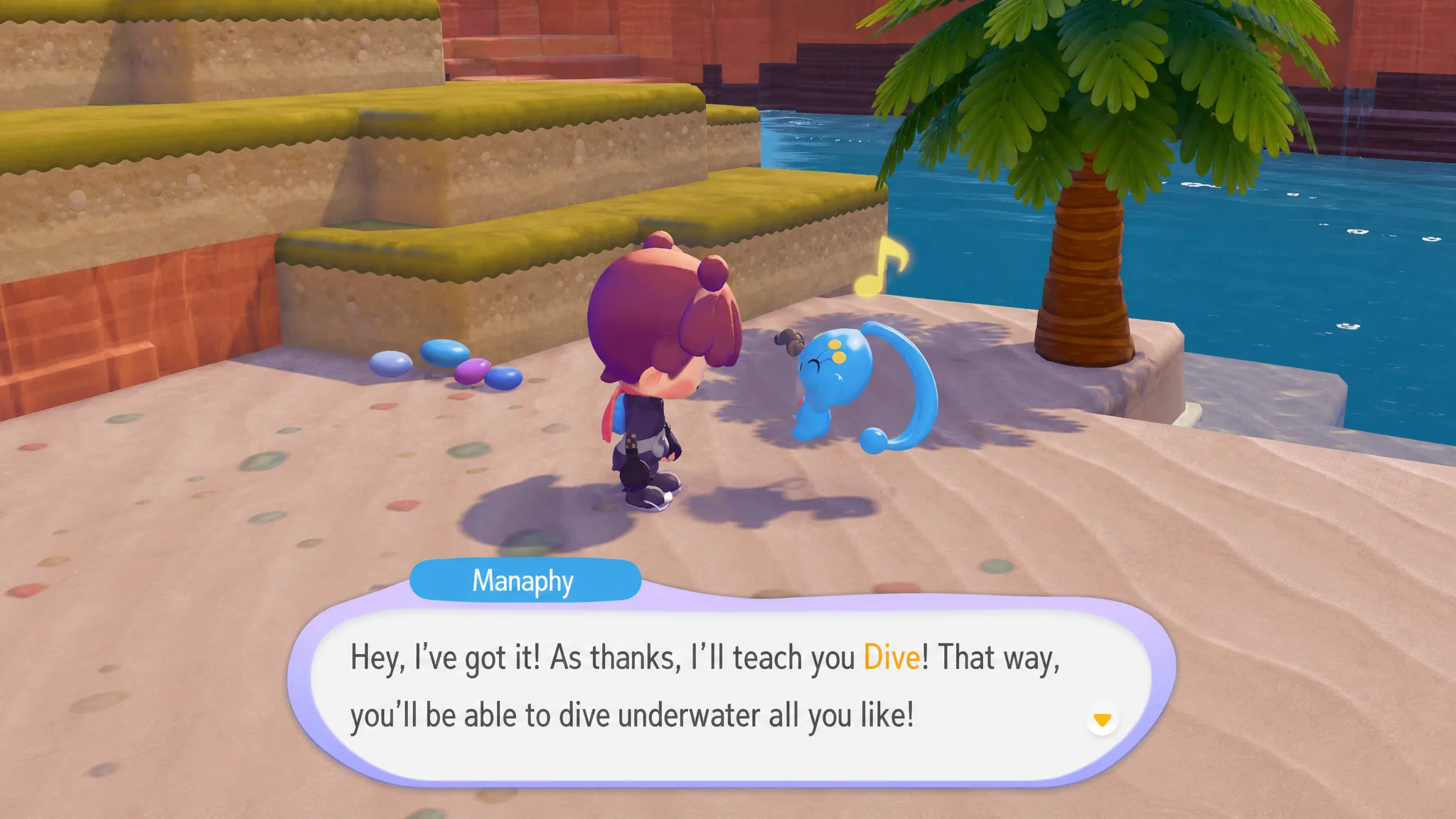 Learning Dive from Manaphy in Pokopia