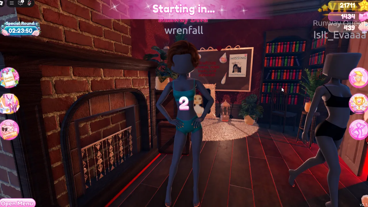 Runway round opening with a Starting in countdown over the player avatar