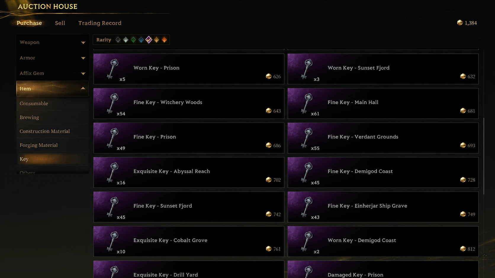 Get Loot Room Keys from Auction House Mistfall Hunter