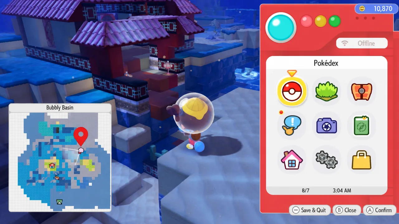 Windup inkay main bubbly basin map location in pokopia