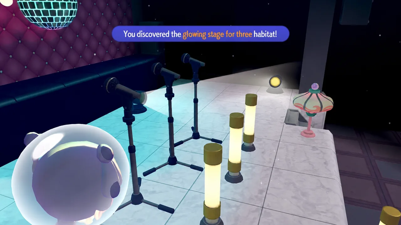 glowing stage for three habitat pokopia