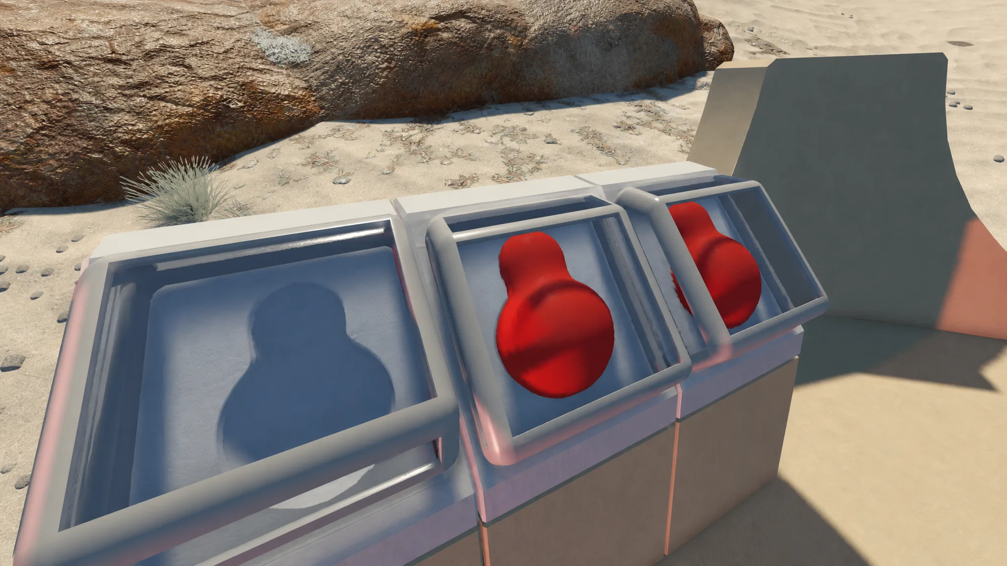 Placing the gourds in the slots