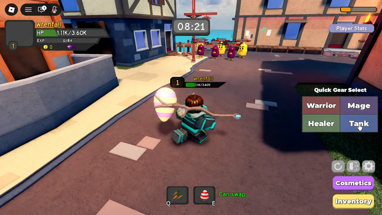 Quick Gear Select menu with the Tank button highlighted