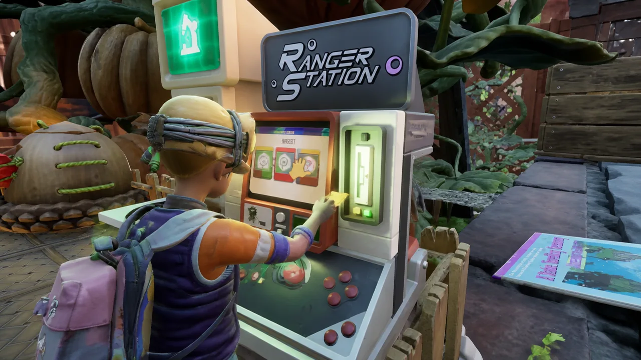Interacting with the Ranger Station touchscreen and selecting the rightmost red option