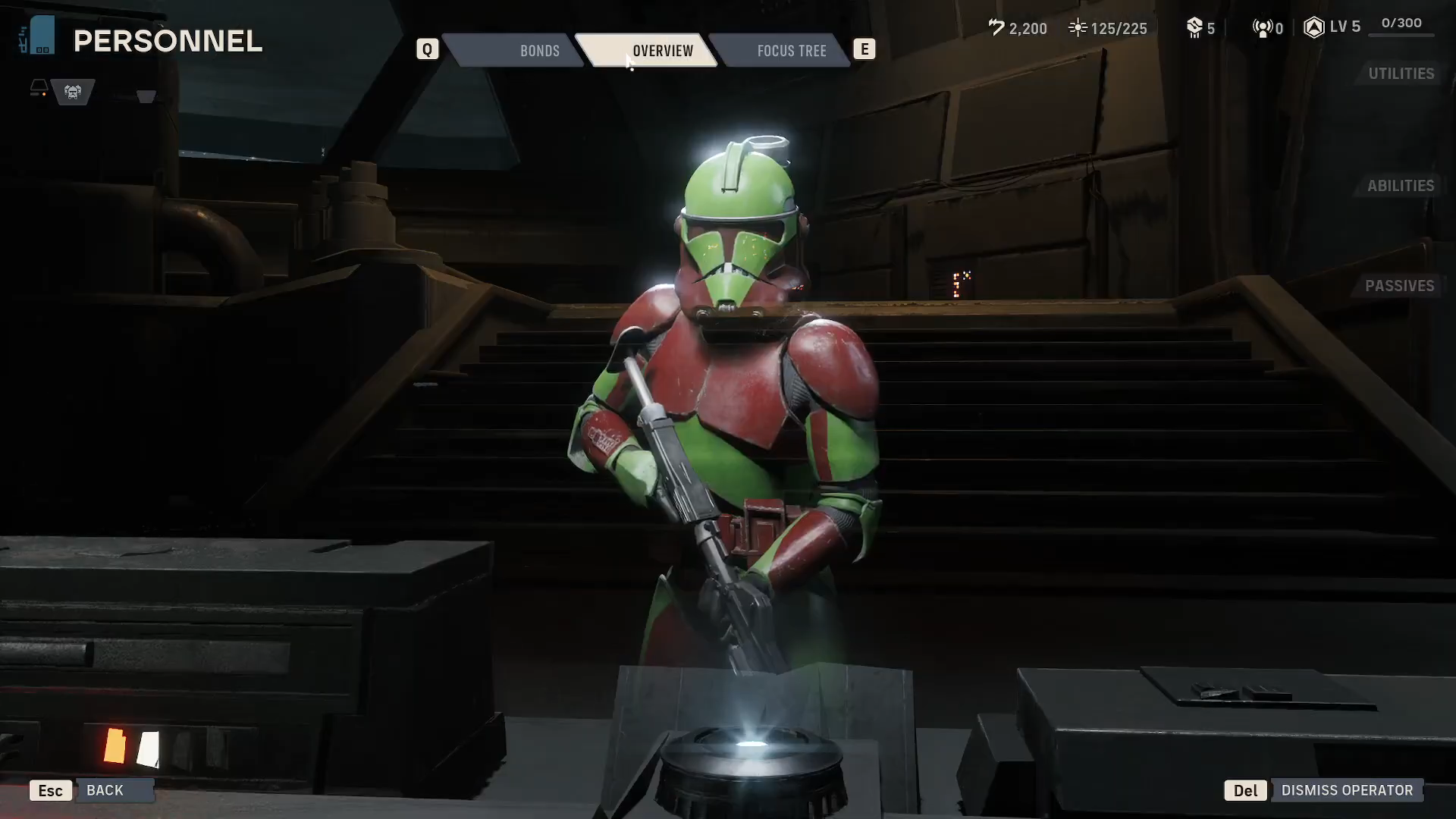 Backing out of the Focus Tree to the operator overview screen after reallocating points