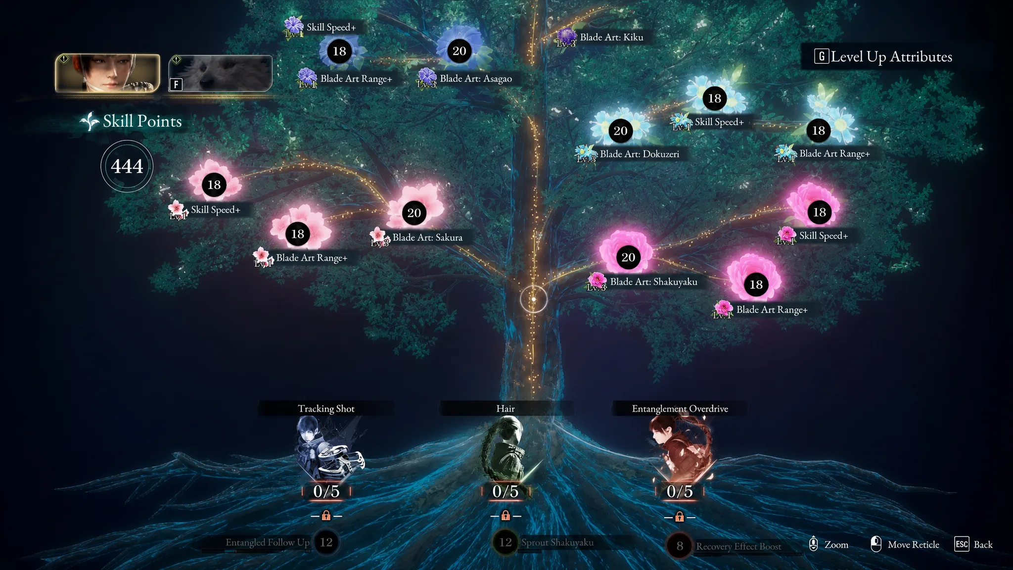 The skill tree is shown after being reset in Beast of Reincarnation