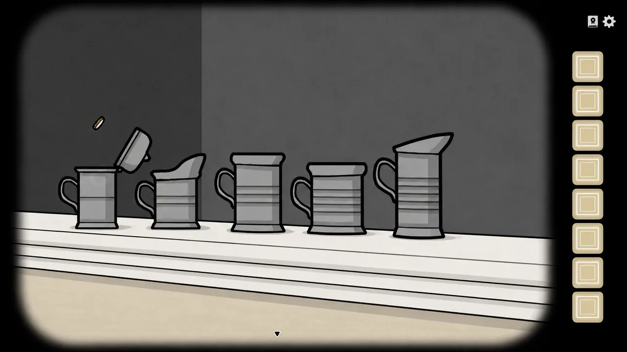 The tin cup puzzle solution in Servant of the Lake