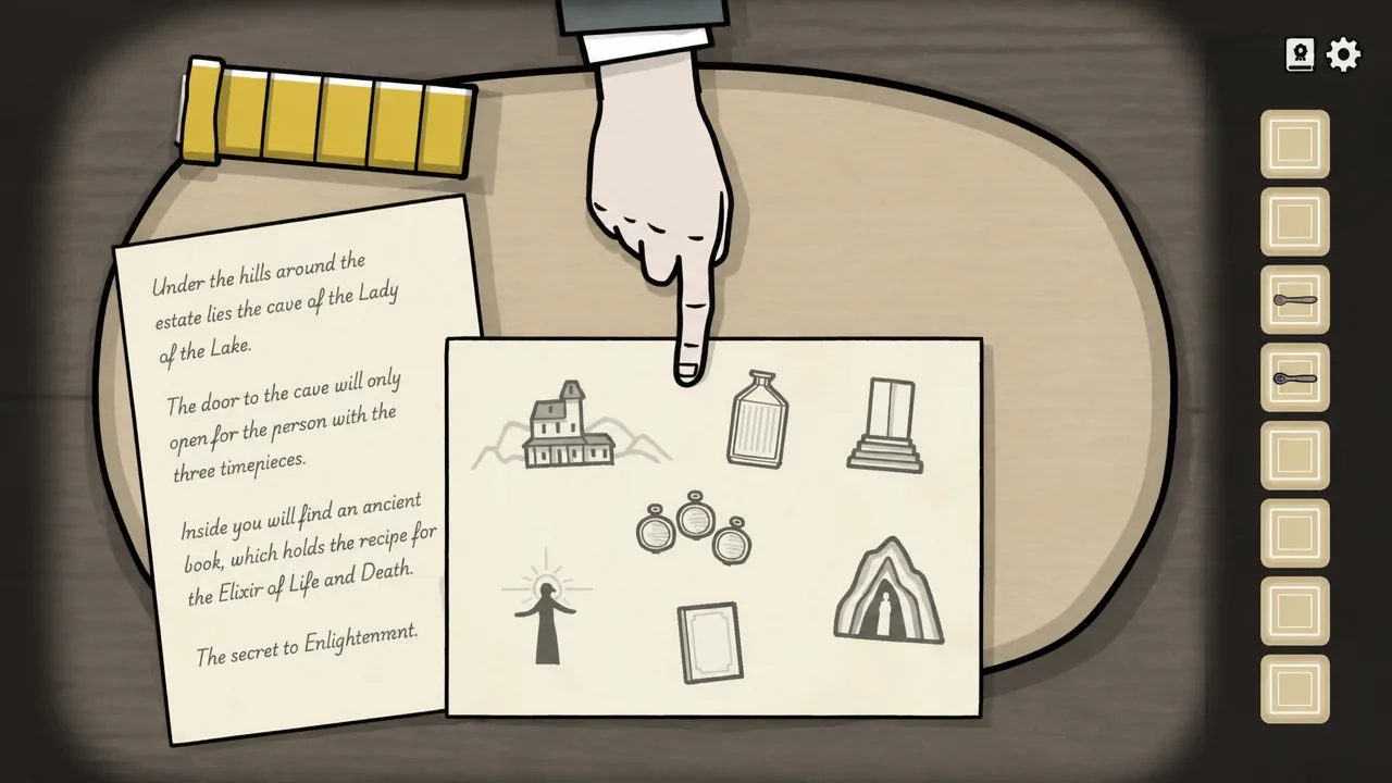 The scroll puzzle in Servant of the Lake