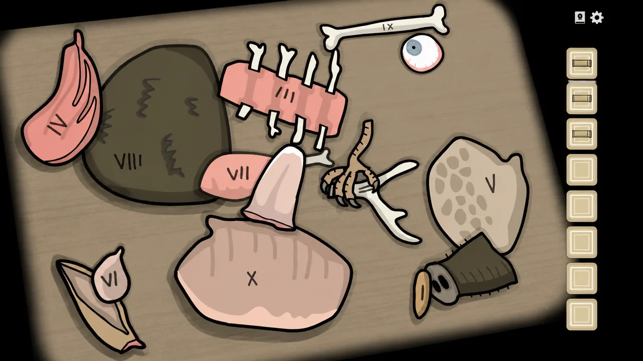 The animal body part puzzle in Servant of the Lake