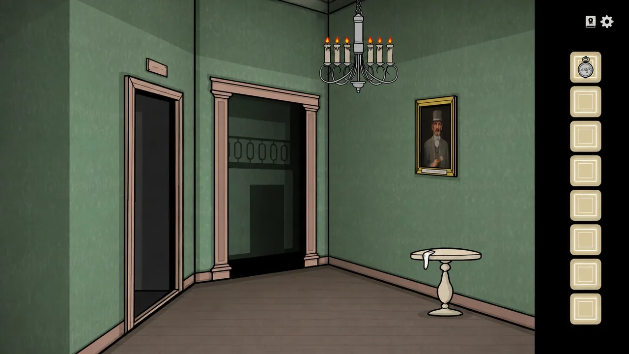 The hallway with a sock on the table in Servant of the Lake