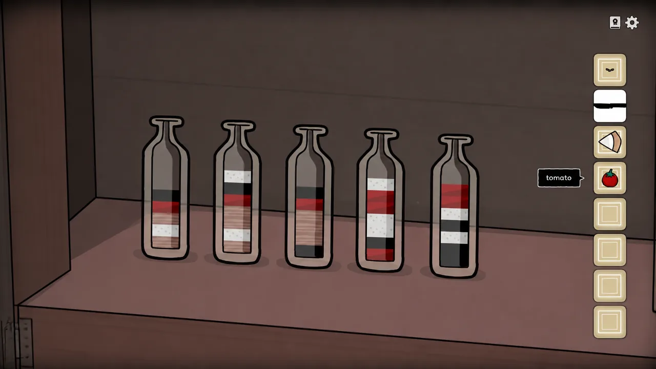 The oil bottle puzzle in Servant of the Lake