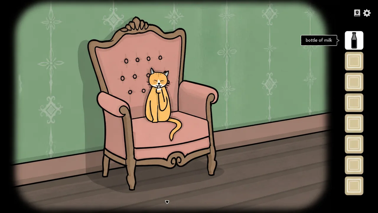 The cat eating milk in Servant of the Lake