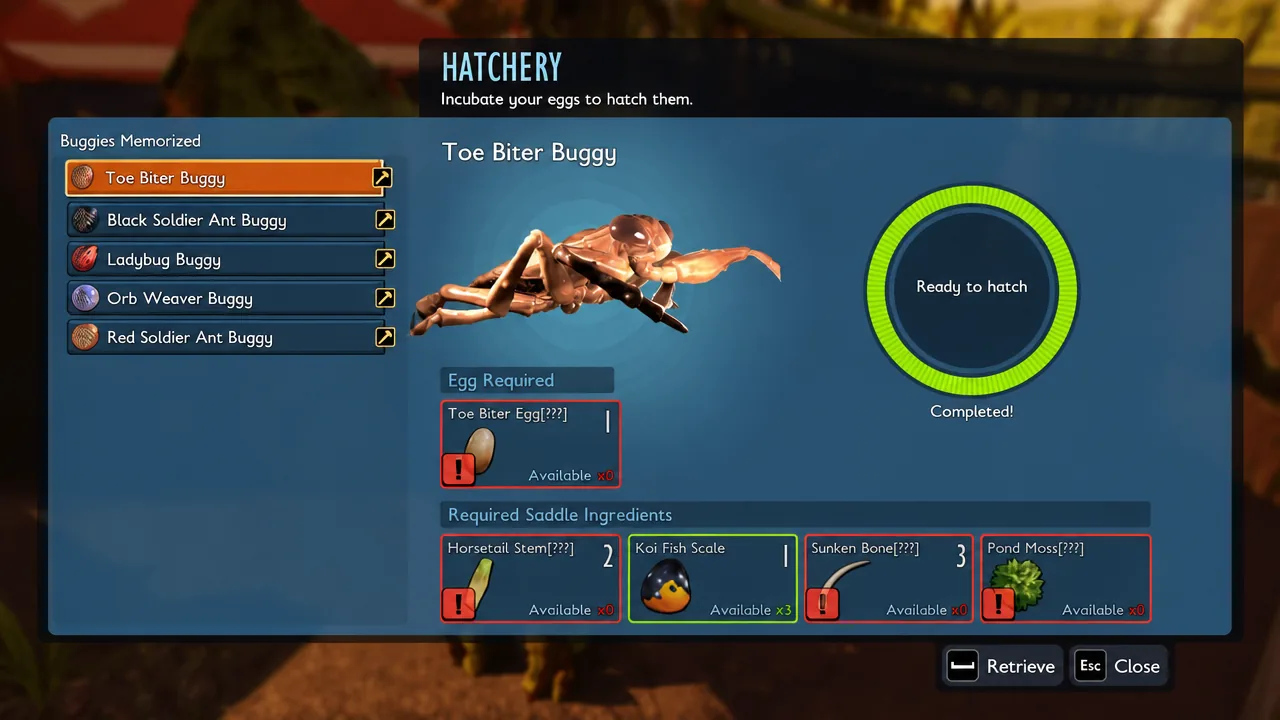 Toe Biter Buggy in Hatchery Grounded 2
